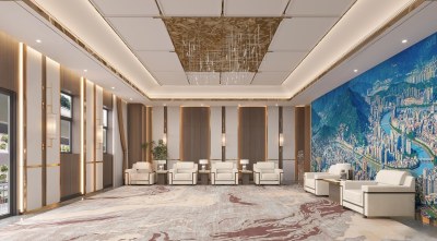 新中式会客厅3D模型下载